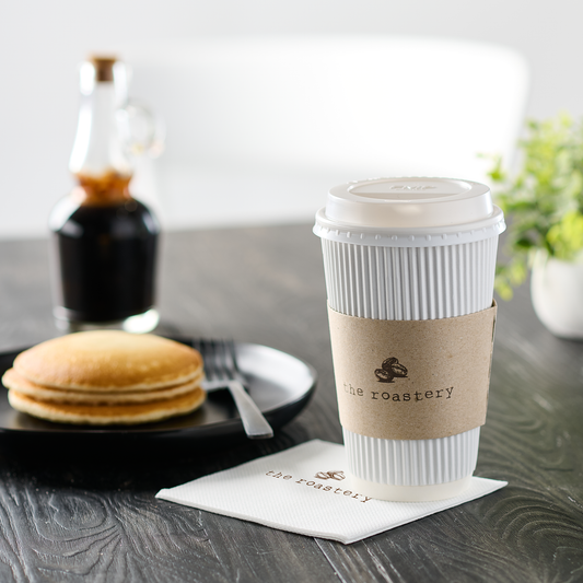 A crisp white beverage napkin 
